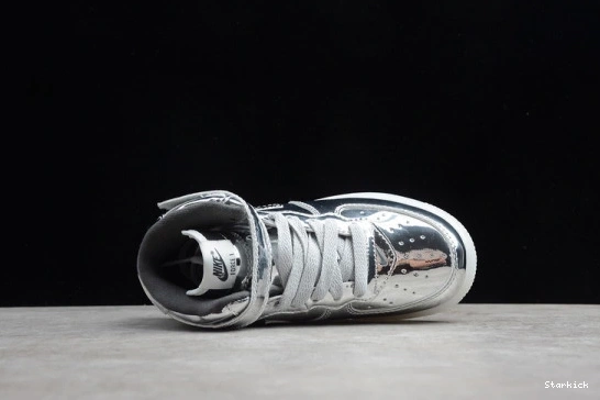 Mid Kids Metallic Force Air Nike 1 314197-8500 WB Silver 1219